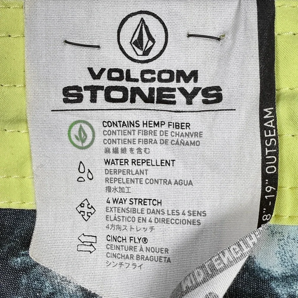 Volcom Saturate Stoney 19 Board Shorts - NWT Mens 40 Lemon / Multi -‎ #49578-K5